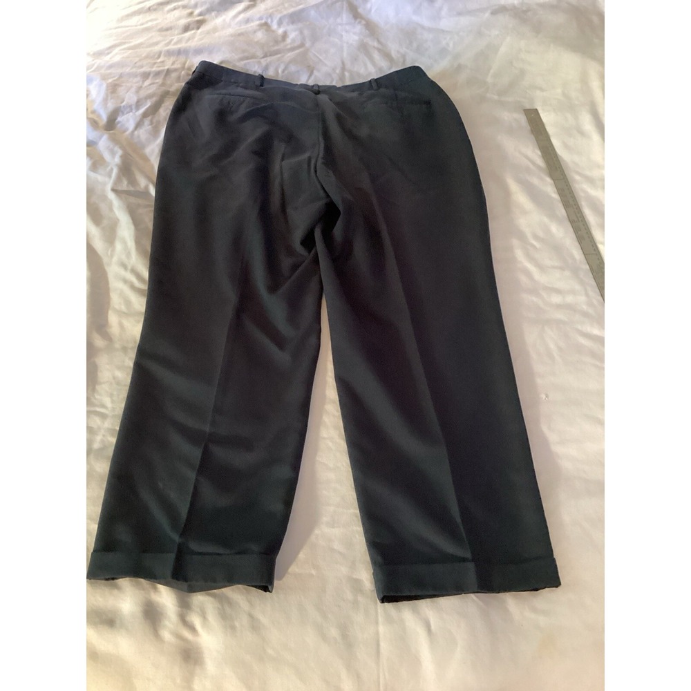 Savane Pants Mens Size 40 x 30 Navy Classic Trousers Cuffed Pleated Satin-Like